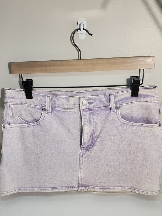 Florence By Mills Denim - Lavender Wash Denim Skirt - Women's Casual Mini